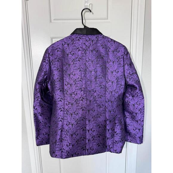 Men’s Tuxedo Suits for Men Size S Purple Embossed 3 Pieces Shawl Lapel M244 - Picture 2 of 5